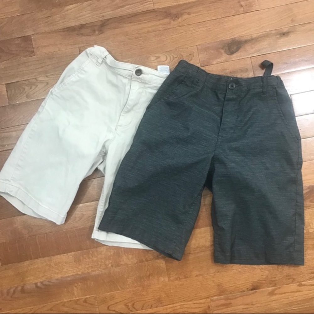2 Khaki cotton and Gray quick dry shorts 12